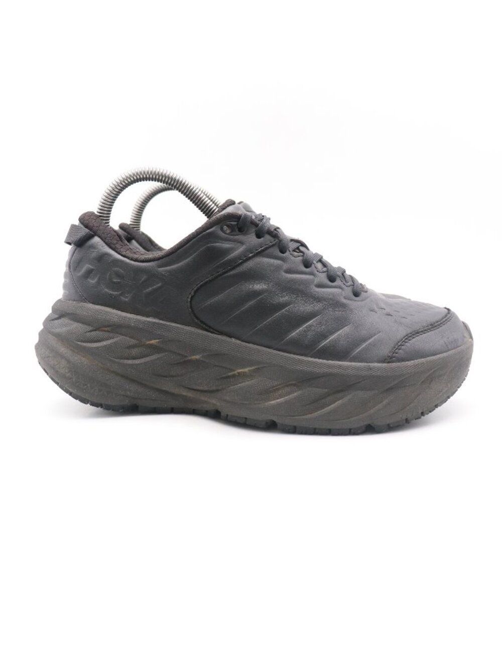 Hoka Bondi SR Women's Size 8 Black Leather Work Comfort Shoes 1110521 BBLC